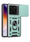 BFS  Xiaomi Mi 14T Pro Kılıf Pars Lens Yüzüklü Silikon - Yeşil