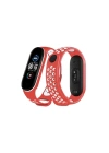 BFS  Xiaomi Mi Band 6 Spor Delikli Kordon - Kırmızı-Beyaz
