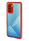 BFS  Xiaomi Poco F3 Kılıf Miami Şeffaf Silikon - Kırmızı