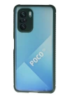 BFS  Xiaomi Poco F3 Kılıf Miami Şeffaf Silikon - Koyu Yeşil