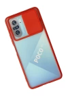 BFS  Xiaomi Poco F3 Kılıf Palm Buzlu Kamera Sürgülü Silikon - Kırmızı