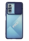 BFS  Xiaomi Poco F3 Kılıf Palm Buzlu Kamera Sürgülü Silikon - Lacivert