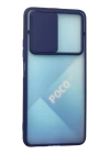 BFS  Xiaomi Poco F3 Kılıf Palm Buzlu Kamera Sürgülü Silikon - Lacivert