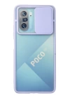 BFS  Xiaomi Poco F3 Kılıf Palm Buzlu Kamera Sürgülü Silikon - Lila