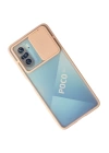 BFS  Xiaomi Poco F3 Kılıf Palm Buzlu Kamera Sürgülü Silikon - Pembe