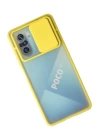 BFS  Xiaomi Poco F3 Kılıf Palm Buzlu Kamera Sürgülü Silikon - Sarı