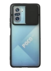 BFS  Xiaomi Poco F3 Kılıf Palm Buzlu Kamera Sürgülü Silikon - Siyah
