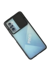 BFS  Xiaomi Poco F3 Kılıf Palm Buzlu Kamera Sürgülü Silikon - Siyah