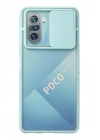 BFS  Xiaomi Poco F3 Kılıf Palm Buzlu Kamera Sürgülü Silikon - Turkuaz