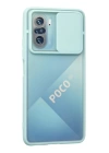 BFS  Xiaomi Poco F3 Kılıf Palm Buzlu Kamera Sürgülü Silikon - Turkuaz