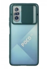 BFS  Xiaomi Poco F3 Kılıf Palm Buzlu Kamera Sürgülü Silikon - Yeşil