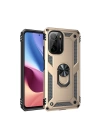 BFS  Xiaomi Poco F3 Kılıf Sofya Yüzüklü Silikon Kapak - Gold