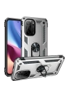BFS  Xiaomi Poco F3 Kılıf Sofya Yüzüklü Silikon Kapak - Gümüş