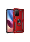 BFS  Xiaomi Poco F3 Kılıf Sofya Yüzüklü Silikon Kapak - Kırmızı