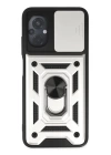 BFS  Xiaomi Poco M5 Kılıf Pars Lens Yüzüklü Silikon - Gümüş