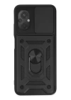 BFS  Xiaomi Poco M5 Kılıf Pars Lens Yüzüklü Silikon - Siyah
