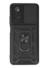 BFS  Xiaomi Poco X4 Pro 5G Kılıf Pars Lens Yüzüklü Silikon - Siyah