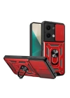 BFS  Xiaomi Poco X6 Kılıf Pars Lens Yüzüklü Silikon - Kırmızı