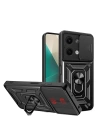 BFS  Xiaomi Poco X6 Kılıf Pars Lens Yüzüklü Silikon - Siyah
