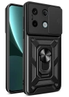 BFS  Xiaomi Poco X6 Pro Kılıf Pars Lens Yüzüklü Silikon - Siyah