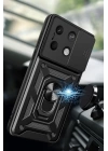 BFS  Xiaomi Poco X6 Pro Kılıf Pars Lens Yüzüklü Silikon - Siyah