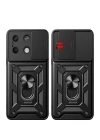 BFS  Xiaomi Poco X6 Pro Kılıf Pars Lens Yüzüklü Silikon - Siyah