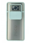 BFS  Xiaomi Pocophone X3 Kılıf Palm Buzlu Kamera Sürgülü Silikon - Turkuaz