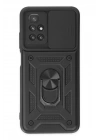 BFS  Xiaomi Redmi 10 2022 Kılıf Pars Lens Yüzüklü Silikon - Siyah