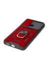 BFS  Xiaomi Redmi 10C Kılıf Pars Lens Yüzüklü Silikon - Kırmızı