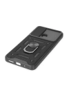 BFS  Xiaomi Redmi 10C Kılıf Pars Lens Yüzüklü Silikon - Siyah