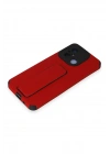 BFS Xiaomi Redmi 12C Kılıf Mega Standlı Silikon - Kırmızı