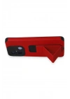 BFS Xiaomi Redmi 12C Kılıf Mega Standlı Silikon - Kırmızı