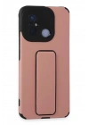 BFS Xiaomi Redmi 12C Kılıf Mega Standlı Silikon - Pudra