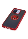 BFS  Xiaomi Redmi 12C Kılıf Montreal Yüzüklü Silikon Kapak - Kırmızı