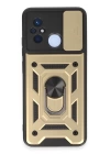 BFS  Xiaomi Redmi 12C Kılıf Pars Lens Yüzüklü Silikon - Gold