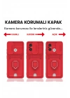BFS Xiaomi Redmi 12C Kılıf Zuma Kartvizitli Yüzüklü Silikon - Kırmızı