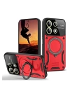 BFS  Xiaomi Redmi 13 4G Kılıf Joy Lens Standlı Kapak - Kırmızı