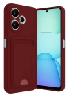 BFS  Xiaomi Redmi 13 4G Kılıf Kelvin Kartvizitli Silikon - Bordo