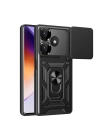 BFS Xiaomi Redmi 13 4G Kılıf Pars Lens Yüzüklü Silikon - Siyah
