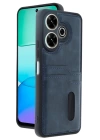 BFS  Xiaomi Redmi 13 4G Kılıf Sara Kartvizitli Deri Kılıf - Lacivert