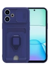 BFS  Xiaomi Redmi 13 4G Kılıf Zuma Kartvizitli Yüzüklü Silikon - Lacivert