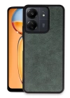 BFS  Xiaomi Redmi 13C Kılıf Aras Deri Kapak - Koyu Yeşil
