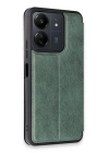 BFS  Xiaomi Redmi 13C Kılıf Flip Cover - Koyu Yeşil