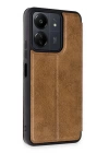 BFS  Xiaomi Redmi 13C Kılıf Flip Cover - Taba