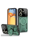 BFS  Xiaomi Redmi 13C Kılıf Joy Lens Standlı Kapak - Koyu Yeşil