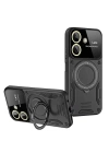 BFS  Xiaomi Redmi 13C Kılıf Joy Lens Standlı Kapak - Siyah