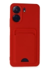 BFS  Xiaomi Redmi 13C Kılıf Kelvin Kartvizitli Silikon - Kırmızı