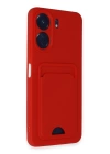 BFS  Xiaomi Redmi 13C Kılıf Kelvin Kartvizitli Silikon - Kırmızı