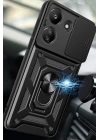 BFS  Xiaomi Redmi 13C Kılıf Pars Lens Yüzüklü Silikon - Siyah