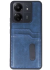 BFS  Xiaomi Redmi 13C Kılıf Sara Kartvizitli Deri Kılıf - Lacivert